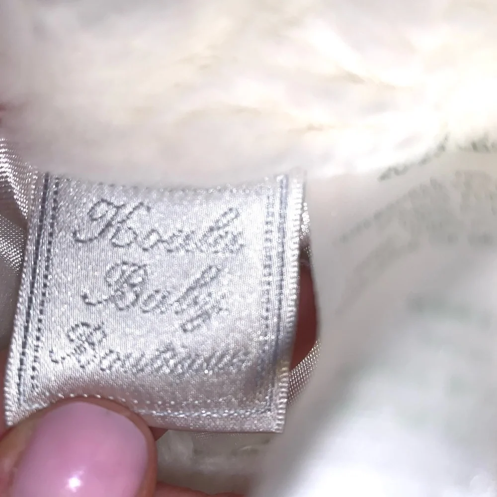 Koala Baby Boutique Vegan White Fur Coat and pink beanie hat 12 mos.